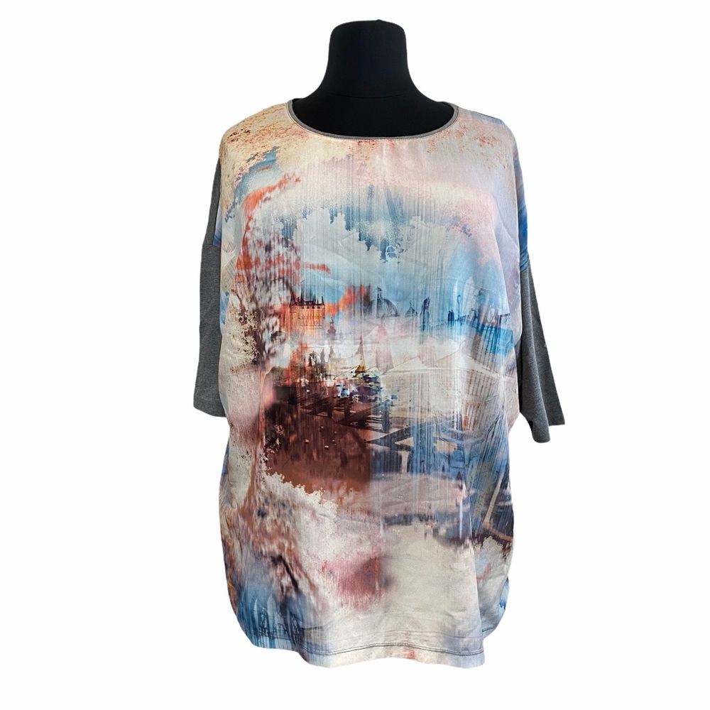 Womans 3X Cj Banks Gray Knot Top Blouse - Picture 1 of 7